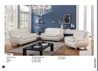 3 pieces white sofa set