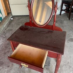 Wooden mirror drawer