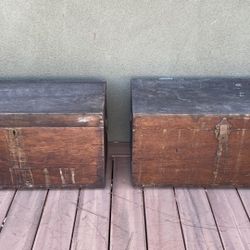 ANTIQUE TRUNKS  (SET OF 2)