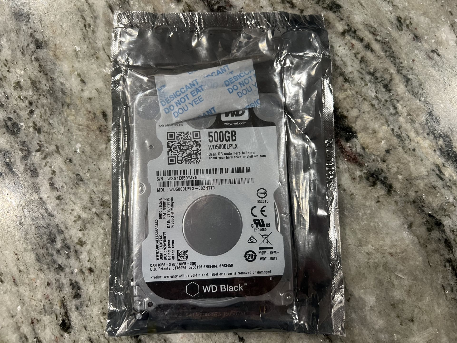 Western Digital. WD Black 500GB Internal SATA Hard Drive for laptops. WD5000LPLX. New. Sealed. 2x