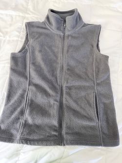 Gray Fleece Zip-Up Vest