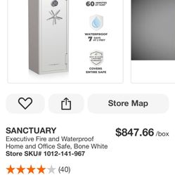 SANCTUARY Executive Fire and Waterproof Home and Office Safe, Bone White