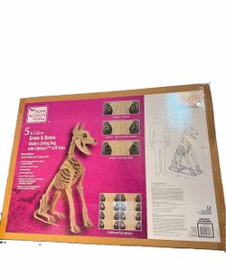 Home Accents 5 Ft Grave & Bones Skelly's Sitting Dog with Lifeeyes LCD Eyes H22