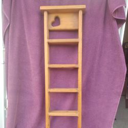 Ladder Style Country Shelves With Heart Cutout