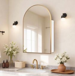 Arched Gold Medicine Cabinet