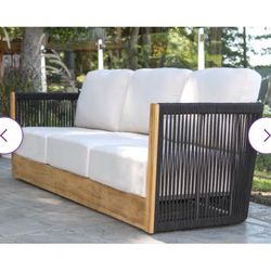 Joss & Main Aniston 81.5'' Teak Outdoor Sofa with Sunbrella Cushions Brand New🔥🔥