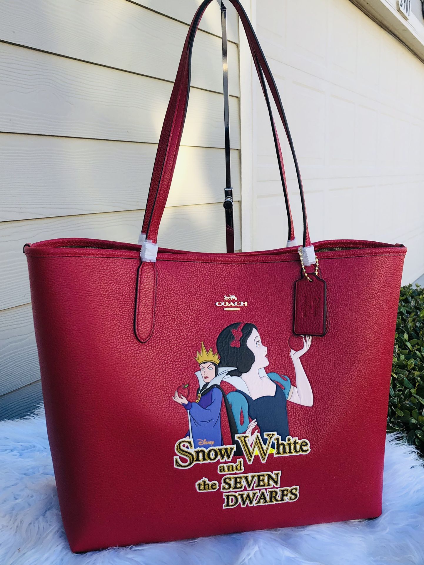 Coach, Bags, Disney X Coach City Tote Signature Leather Snow White Evil  Queen Movie Purse Set