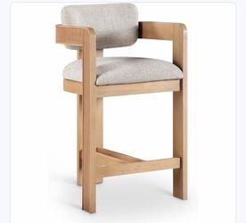 Modern Wood and Upholstered Bar Stool