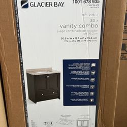 30in Brown Vanity with Top