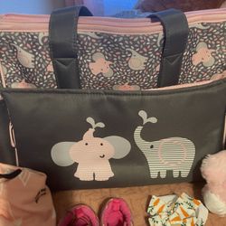 Pink N Grey Diaper Bag