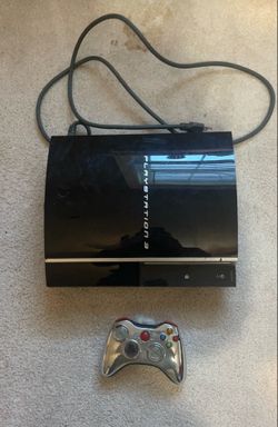 Black Sony PlayStation 3 Console with Controller