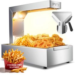 Commercial Food Heat Lamp Food Warmer Light 122°F Free-Standing Warming Fry Dump Station Countertop Fries Warmer Commercial Food Warmer 