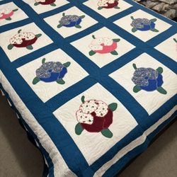 Vtg Floral Quilt Pristine Condt 93x78