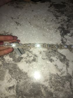 Thin beaded wedding dress belt/Sash