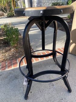 Stool -Metal And Wood 