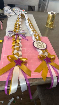 Purple graduation leis