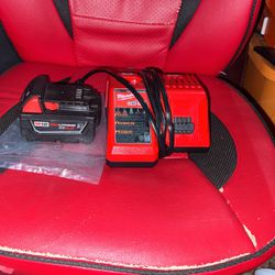 Milwaukee 5.0ah Battery And Charger 