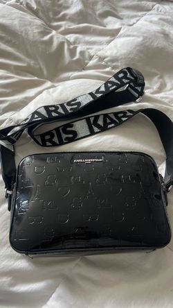 Karl Lagerfeld Black Patent Leather Purse