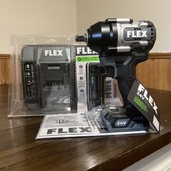 FLEX 24V 1/2" MID-TORQUE IMPACT WRENCH  WITH BATTERY & FAST  CHARGE