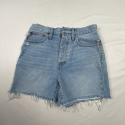 Madewell Baggy Denim Bermuda Shorts Size 25 Light Blue