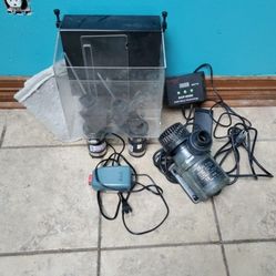 CPR model CS102 overflow with aqua lifter. 
Jebao DCP-6500 return pump. 