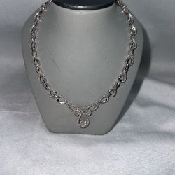 10k White Gold Diamond Necklace 