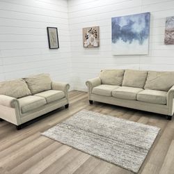 Couch Loveseat Beige 
