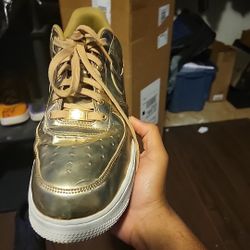 Metallic Gold Nike Airforce 1s Low