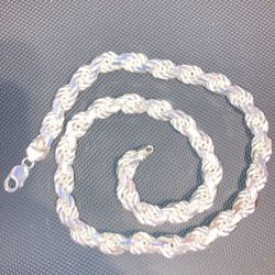 11mm Solid Silver Rope Chain (24 Inch)