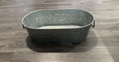 Better Homes & Garden Large, Galvanized Farmhouse Storage 20”x11.5” 6” Height 