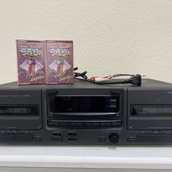 Kenwood KX-W895 Dual Cassette Deck – Auto-Reverse, Dolby B/C, High-Speed Dubbing | w/NEW 50s-60s Mix Tapes & RCA Lead
