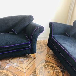 Black And Purple Sofa