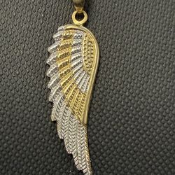 14K wing pendant
