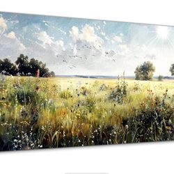 New✨57x29 Meadow Wildflower Canvas Wall Art. Retails For $127
