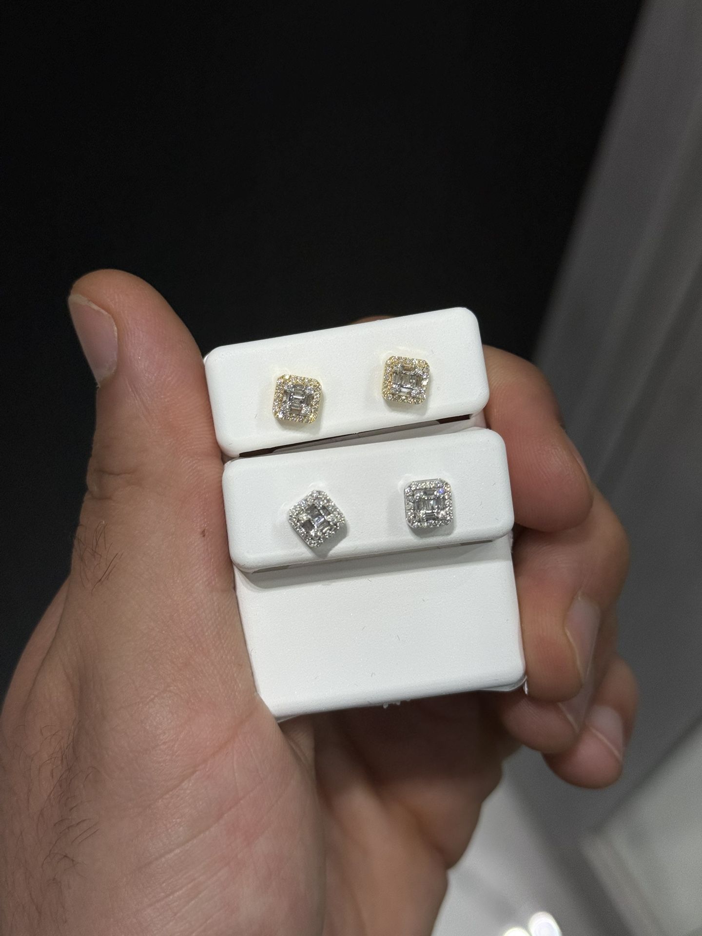 Square Baguette Diamond Earrings