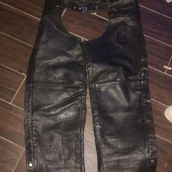 XL Leather Motorcycle Chaps 