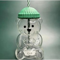 20oz Glass Bear cup