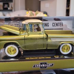 1958 CHEVROLET APACHE CAMEO PICKUP BROWN "CHASE" 1/24 DIECAST MODEL BY M2 