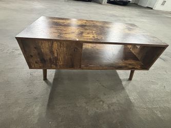 Rustic Wood TV Stand with Open Shelf
