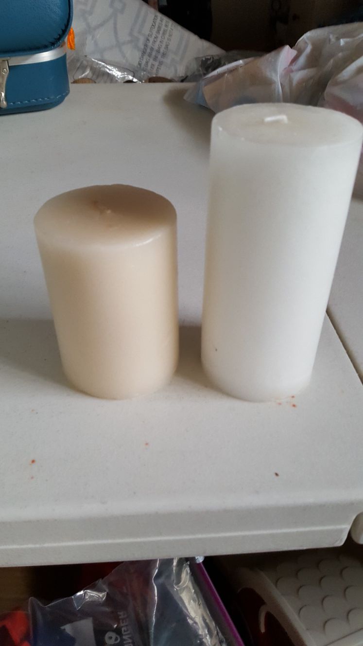 Two pillar unscented candles