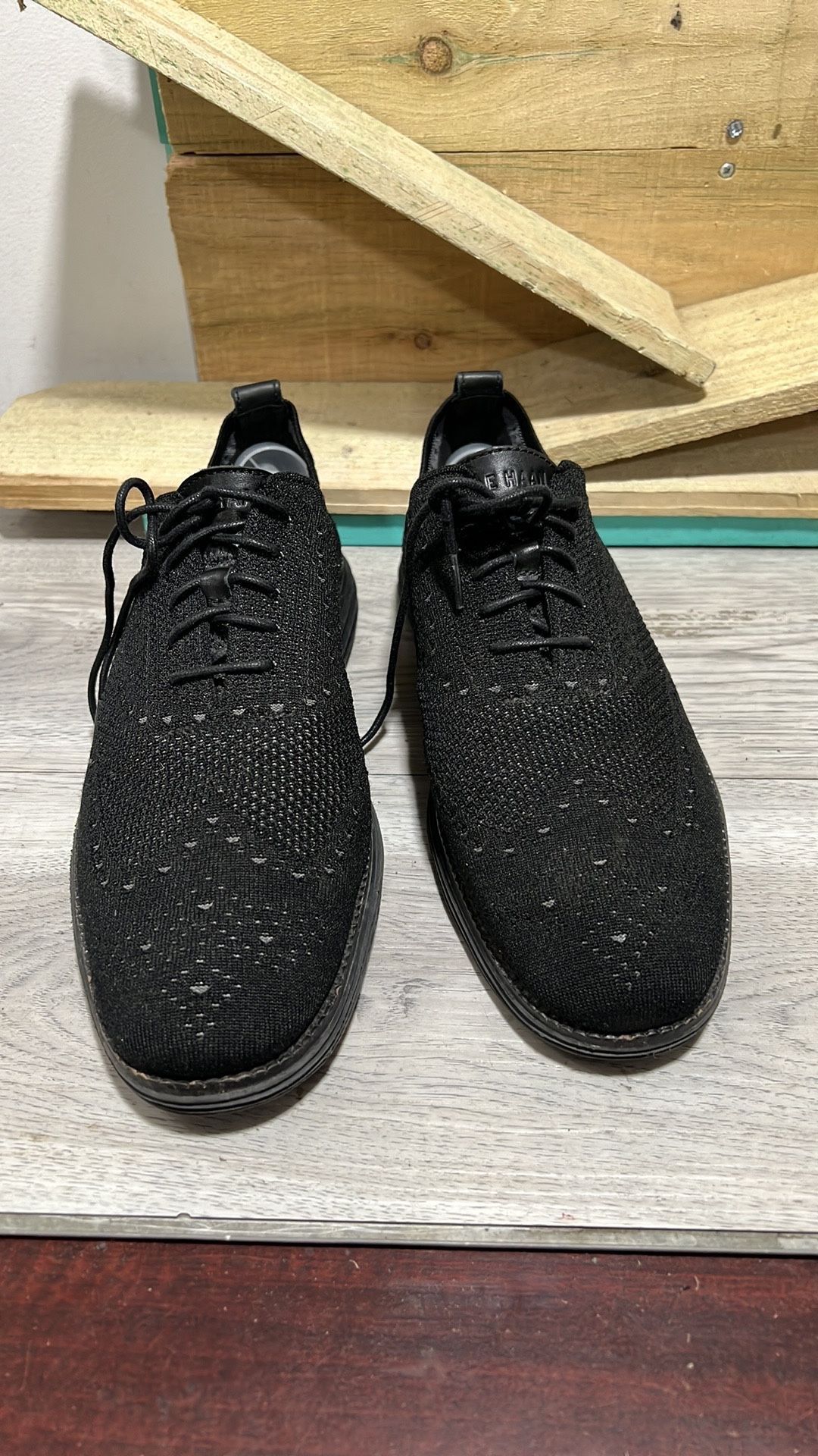 Cole Haan Men's Original Grand Knit Wing TIP II Sneaker, BLACK/BLACK, 11 M US