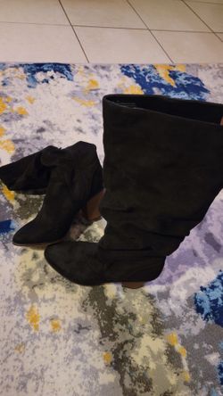 Ladies Black Suede Boots Size 10 $5.00