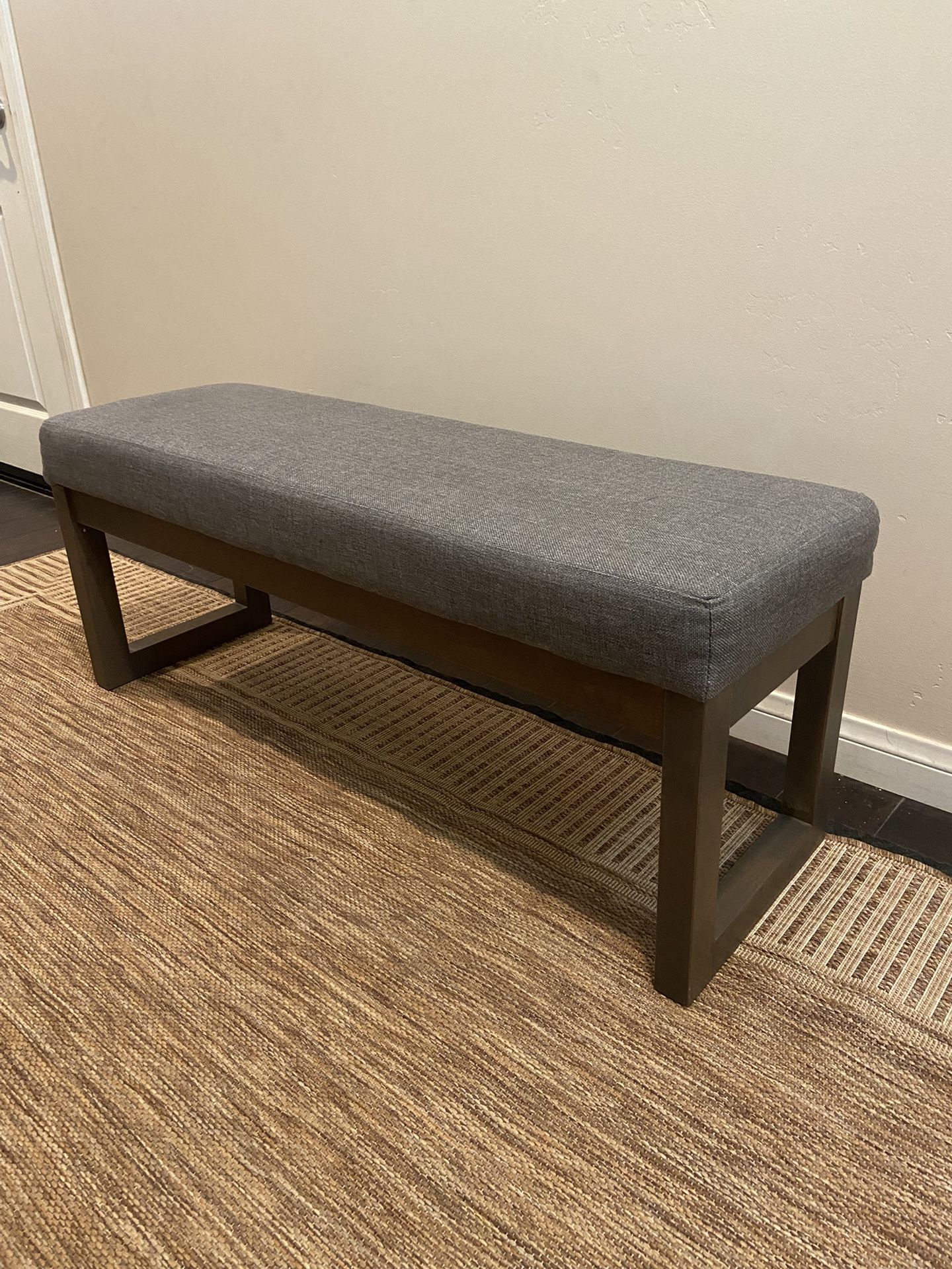 44” Modern Grey Bench - Like New!