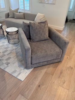 Crate and Barrel Gather Deep Swivel Chair