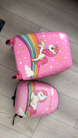 Suitcase and Unicorn bag