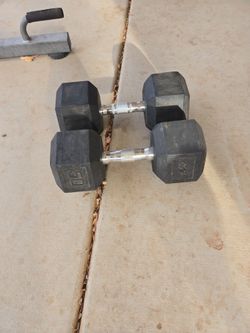 CAP 50 lb Rubber Hex Dumbbell Pair