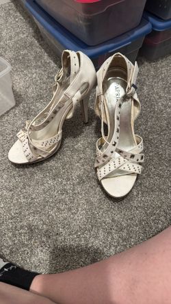 White Riveted Heels 