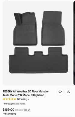 All Weather 3D Floor Mats for Tesla Model Y Juniper 2025 - 2026