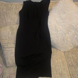 Calvin Klein Sleeveless Sheath Dress Black - Size 12 - Gold Zipper Back
