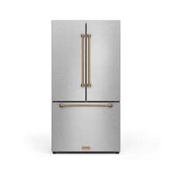 36 Inch 20.3 cu ft French Door Counter Depth Refrigerator with Ice Maker in Stainless Steel/Bronze | Gordon Ramsay Series